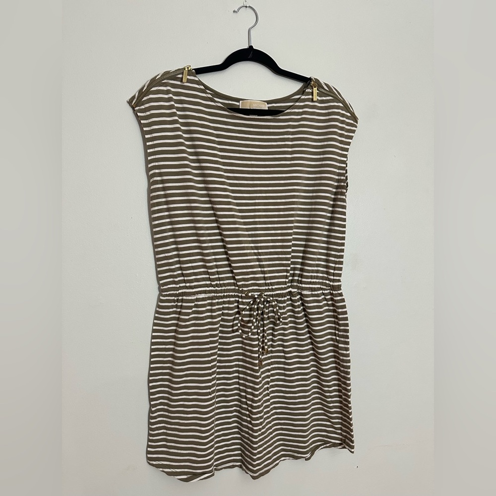 Striped Michael Kors muted green Dress